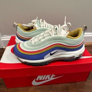 Nike Air Max 97 "Summit White/Sapphire/Pistachio size 7.